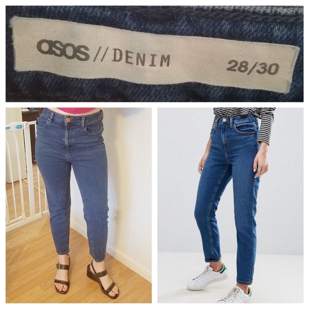 ASOS High Rise Mom Blue Jeans - Sz. 28